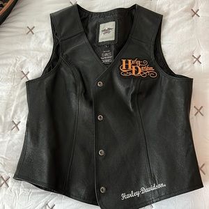 Women’s Harley Davidson Black Leather Vest